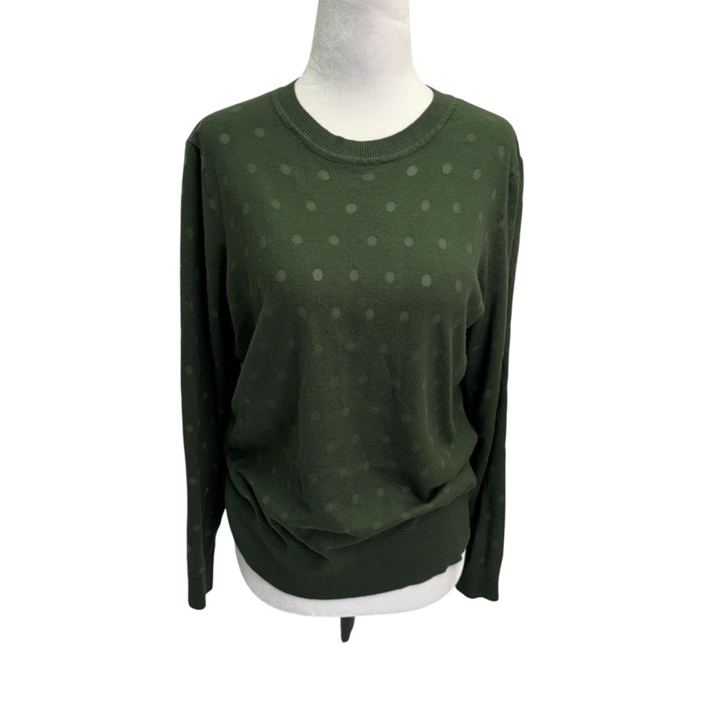 Karl Lagerfeld Green Polka Dot Crew Neck Sweater Size L